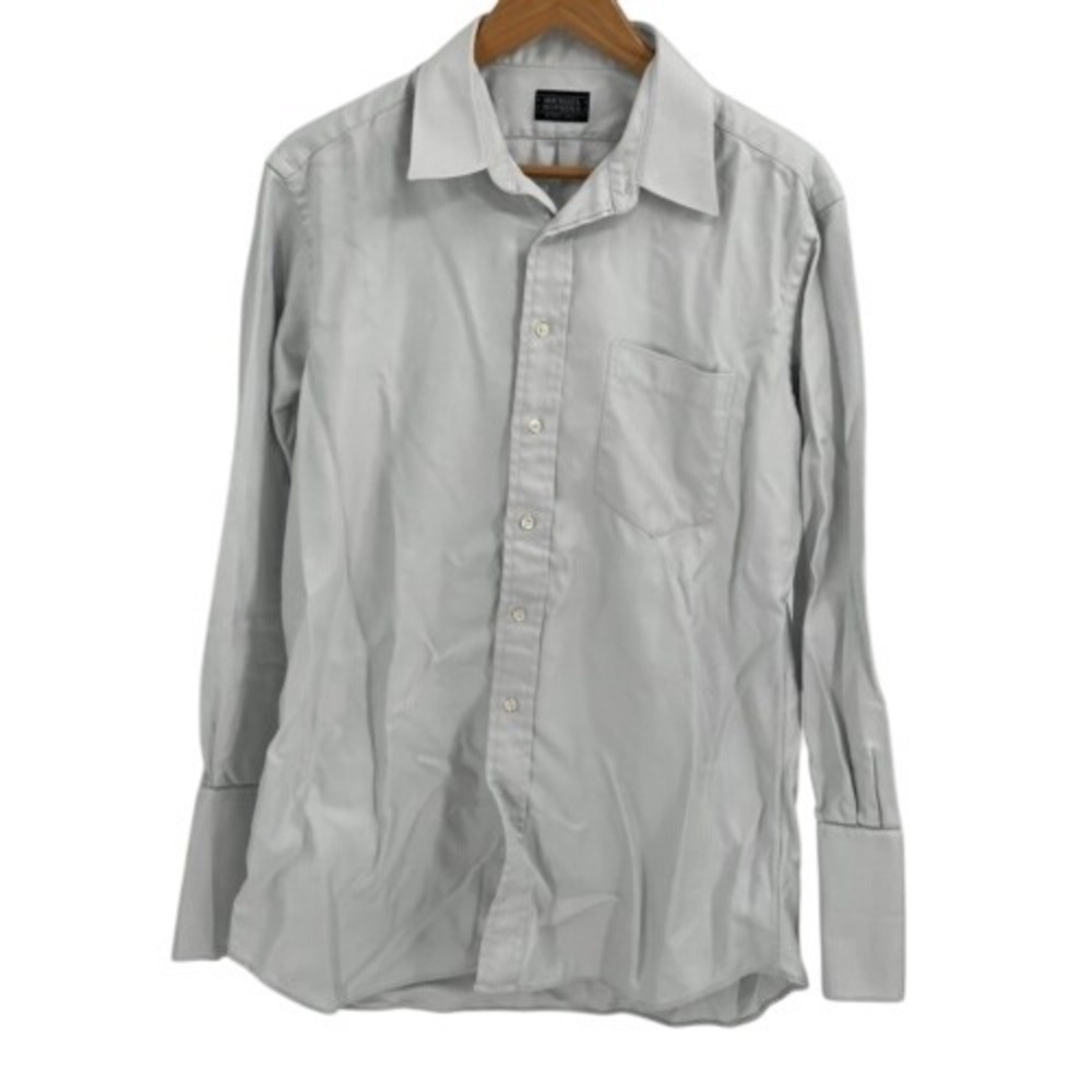 Michael Hopkins Button Down Dress Shirt Men's Size Large 42 Chest Light Gray